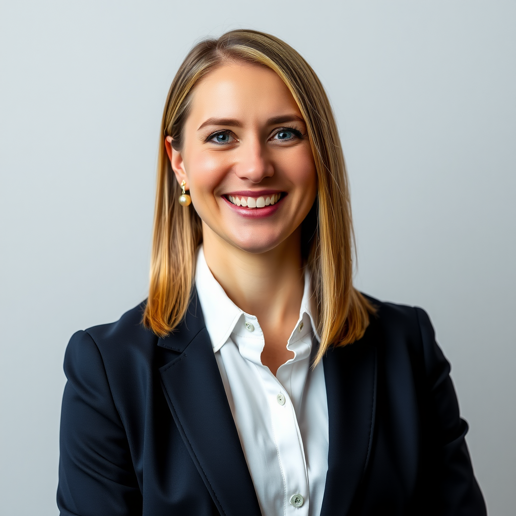 Professional headshot of Sarah Mitchell, Senior Investment Advisor, wearing business attire with a confident smile, against a neutral background